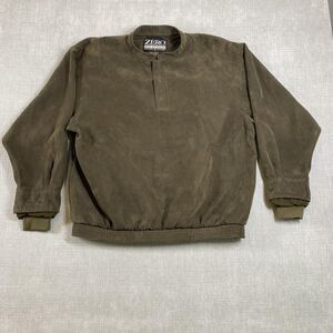 Zero Restriction Pullover Mens XL Brown Poly Suede Golf Outerwear Jacket USA